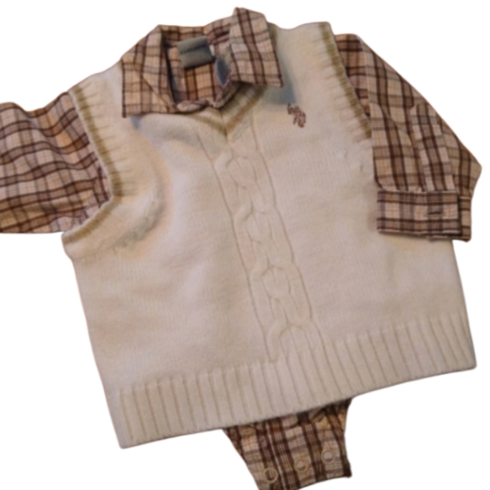Size 0-3 months U.S. Polo Assn. Matching set shirt vest